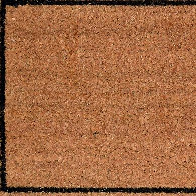 HomeRoots 18" X 30" Brown and Black Coir Scrollwork Outdoor Door Mat