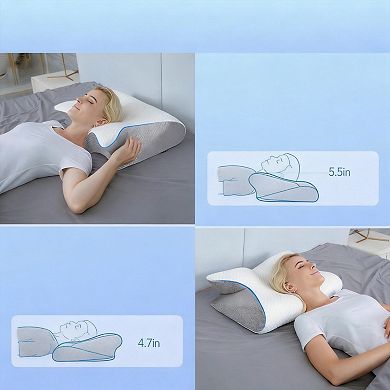 2-in-1 Memory Foam Contour Pillow for Neck Support Side Sleepers