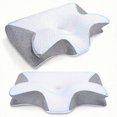 2-in-1 Memory Foam Contour Pillow for Neck Support Side Sleepers