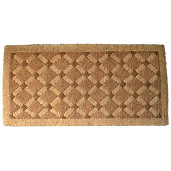 HomeRoots 24" X 48" Brown Coir Outdoor Door Mat