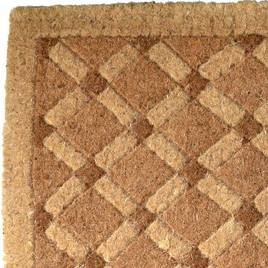 HomeRoots 24" X 48" Brown Coir Outdoor Door Mat