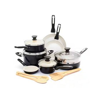 16 pc Black Ceramic Cookware Set