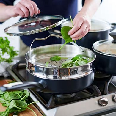 16-Piece Black Ceramic Cookware Set