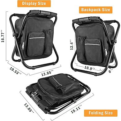 Backpack Stool Cooler Chair 300 Lb Folding Camping Fishing