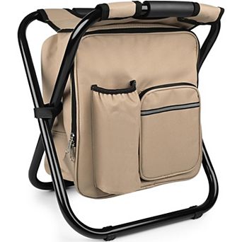 Backpack Stool Cooler Chair 300 Lb Folding Camping Fishing