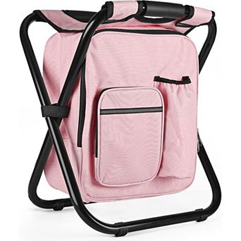 Backpack Stool Cooler Chair 300 Lb Folding Camping Fishing