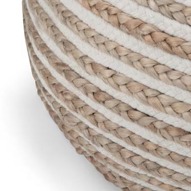 Natural Jute Boho Round Floor Pouf
