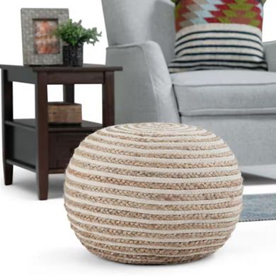 Natural Jute Boho Round Floor Pouf