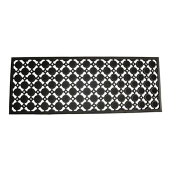HomeRoots 18" X 47" Black Rubber Outdoor Door Mat