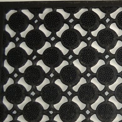HomeRoots 18" X 47" Black Rubber Outdoor Door Mat