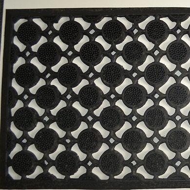 HomeRoots 18" X 47" Black Rubber Outdoor Door Mat