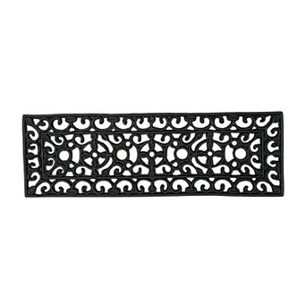 HomeRoots 9" X 30" Black Rubber Outdoor Door Mat