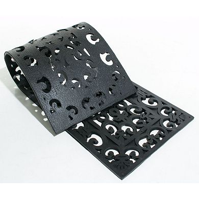 HomeRoots 9" X 30" Black Rubber Outdoor Door Mat