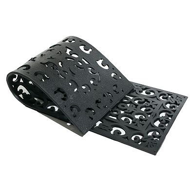 HomeRoots 9" X 30" Black Rubber Outdoor Door Mat