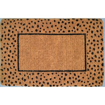 HomeRoots 20" X 30" Brown and Black Coir Animal Print Outdoor Door Mat