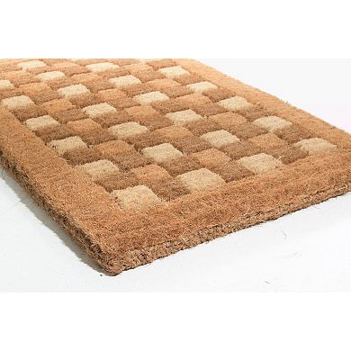 HomeRoots 18" X 30" Brown Coir Outdoor Door Mat