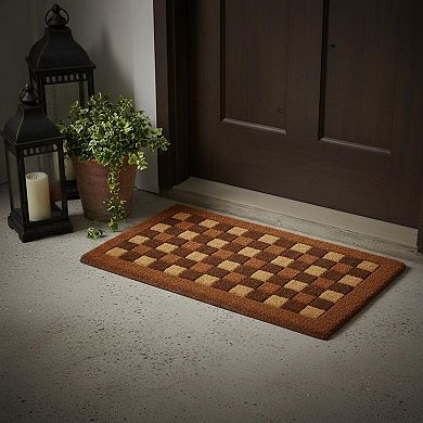 HomeRoots 18" X 30" Brown Coir Outdoor Door Mat
