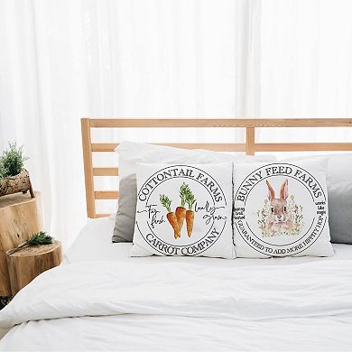 2pcs 18x18" Easter Carrot Bunny Pillow Cover Decorative Cushion Case