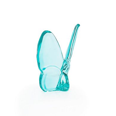 HomeRoots 3" Turquoise Crystal Butterfly Figurine Tabletop Sculpture