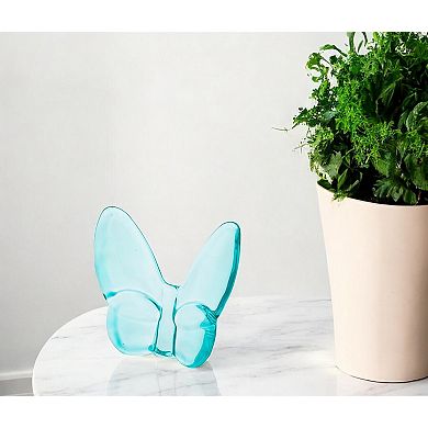 HomeRoots 3" Turquoise Crystal Butterfly Figurine Tabletop Sculpture