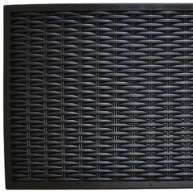 HomeRoots 18" X 30" Black Rubber Outdoor Door Mat