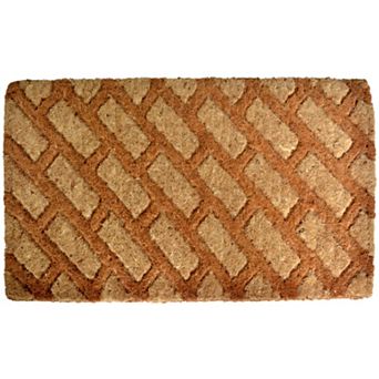 HomeRoots 18" X 30" Brown Coir Outdoor Door Mat