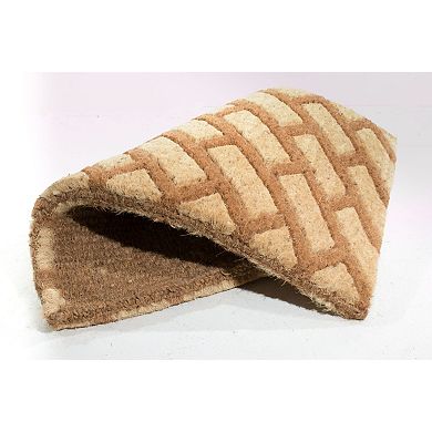 HomeRoots 18" X 30" Brown Coir Outdoor Door Mat