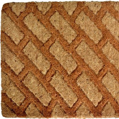 HomeRoots 18" X 30" Brown Coir Outdoor Door Mat