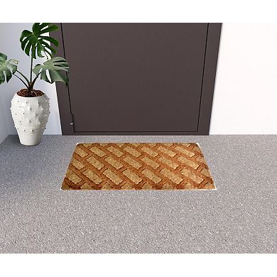HomeRoots 18" X 30" Brown Coir Outdoor Door Mat