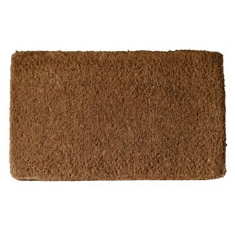 HomeRoots 14" X 24" Brown Coir Outdoor Door Mat