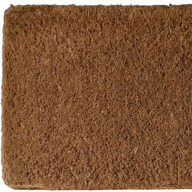 HomeRoots 14" X 24" Brown Coir Outdoor Door Mat