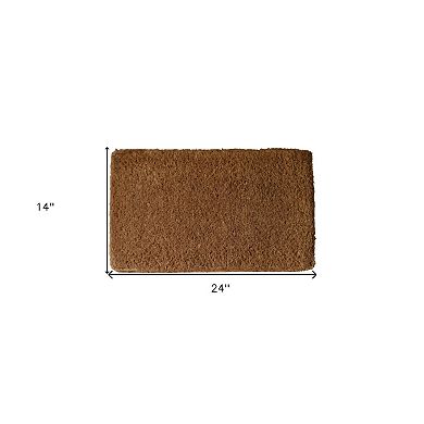HomeRoots 14" X 24" Brown Coir Outdoor Door Mat