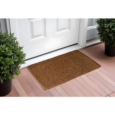 HomeRoots 14" X 24" Brown Coir Outdoor Door Mat