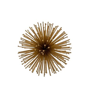 HomeRoots Set of Two Gold Iron Decorative Spiky Sphere Tabletop Sculptures