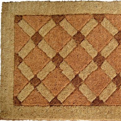 HomeRoots 18" X 30" Brown Coir Outdoor Door Mat