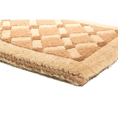 HomeRoots 18" X 30" Brown Coir Outdoor Door Mat