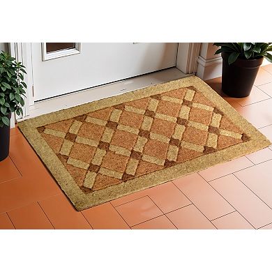 HomeRoots 18" X 30" Brown Coir Outdoor Door Mat