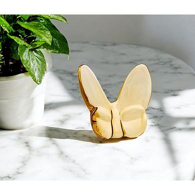 HomeRoots 3" Gold Crystal Butterfly Figurine Tabletop Sculpture