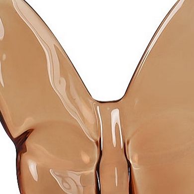 HomeRoots 3" Brown Crystal Butterfly Figurine Tabletop Sculpture