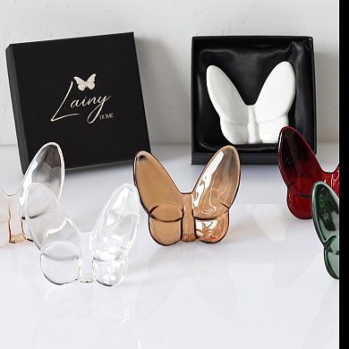 HomeRoots 3" Brown Crystal Butterfly Figurine Tabletop Sculpture