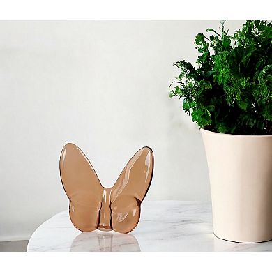 HomeRoots 3" Brown Crystal Butterfly Figurine Tabletop Sculpture