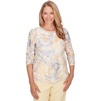Women's Alfred Dunner Paisley Printed Patch Knit Top