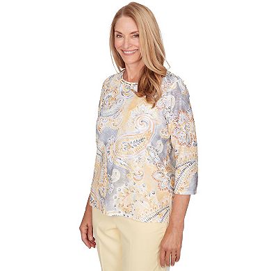 Women's Alfred Dunner Paisley Printed Patch Knit Top