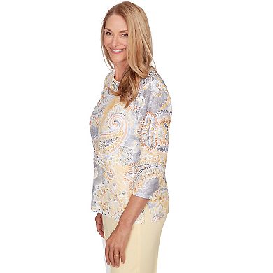 Women's Alfred Dunner Paisley Printed Patch Knit Top