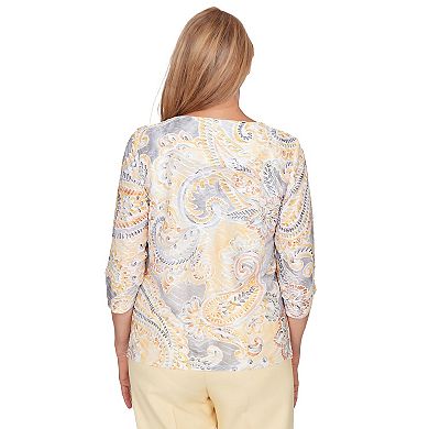 Women's Alfred Dunner Paisley Printed Patch Knit Top