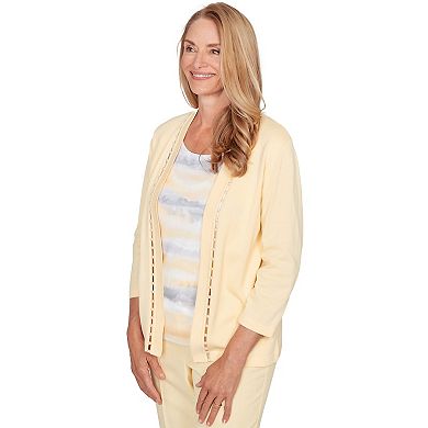 Women's Alfred Dunner Pearl Stripe Two-in-One Sweater