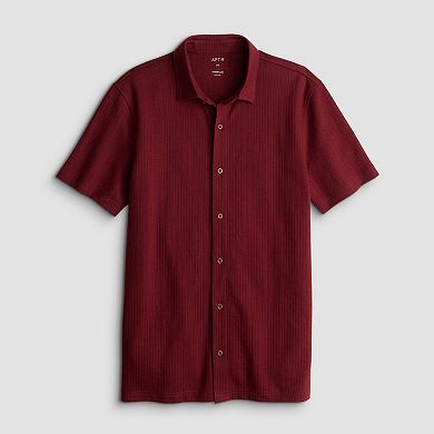 Men's Apt. 9® Short Sleeve Knit Textured Button-Down Shirt