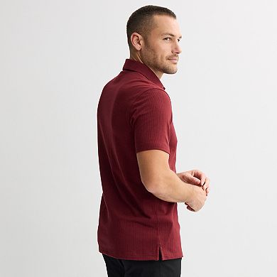 Men's Apt. 9® Short Sleeve Knit Textured Button-Down Shirt