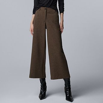 Women's Simply Vera Vera Wang Mid-Rise Wide Leg Cropped Trousers