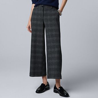 Women's Simply Vera Vera Wang Mid-Rise Wide Leg Cropped Trousers
